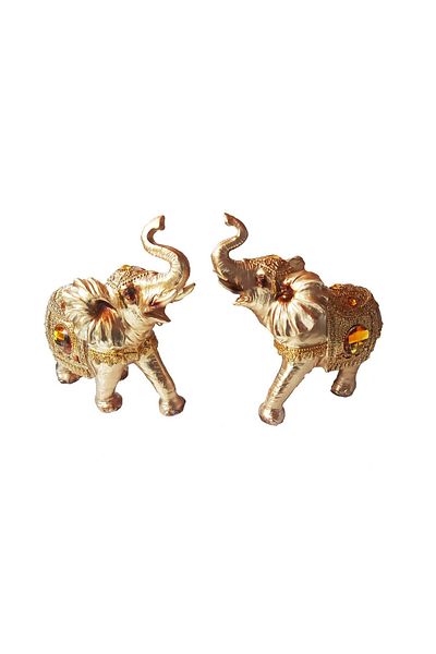 BV Set of 2 elephants, Gold, 20 cm, 150904C