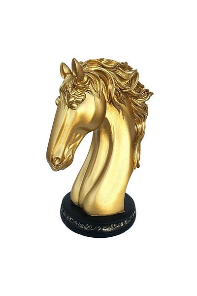 BV Decorative statuette, Horse Bust, Gold, 24 cm, 216H-1