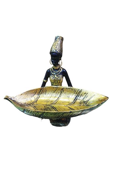 BV Decorative ornament, Africana with jewelry stand, Gold, 19 cm, LY231907