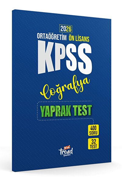Yeni Trend Yayınları 2026 Kpss Lise Önlisans Coğrafya Yaprak Test