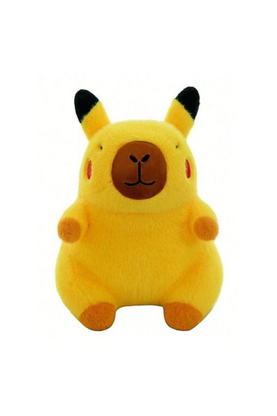 victiny Capibara Pikachu, Jucărie de pluș, VICTINY® Maro/Galben, 23 cm / Calitate Premium