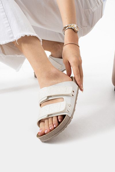 AlbiShoes Flexible Adjustable Two Velcro Anatomical Comfort Cool Comfortable Women's Daily Sandals Slippers