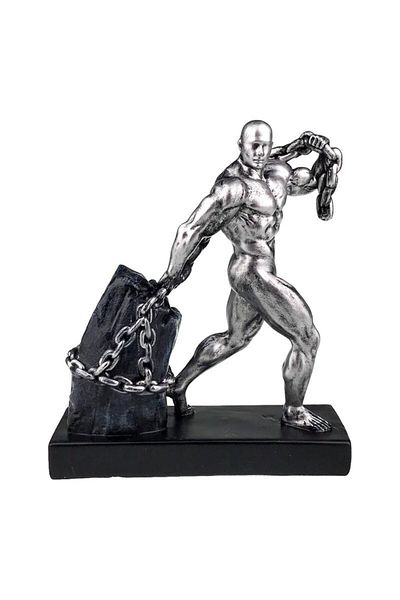 BV Decorative statuette, Man with chain and stone, 27 cm, 1873H