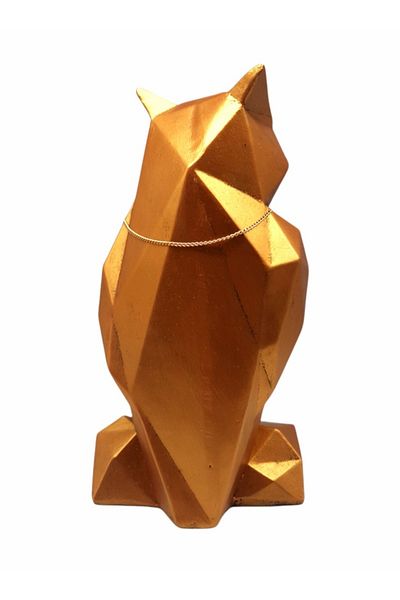 BV Decorative statuette, Owl, Gold, 29 cm, DVLG022AU