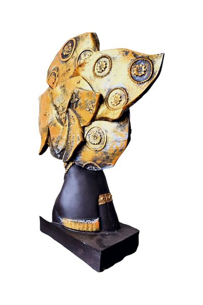 BV Decorative statuette, Africa, Gold, 33 cm, DVUG13