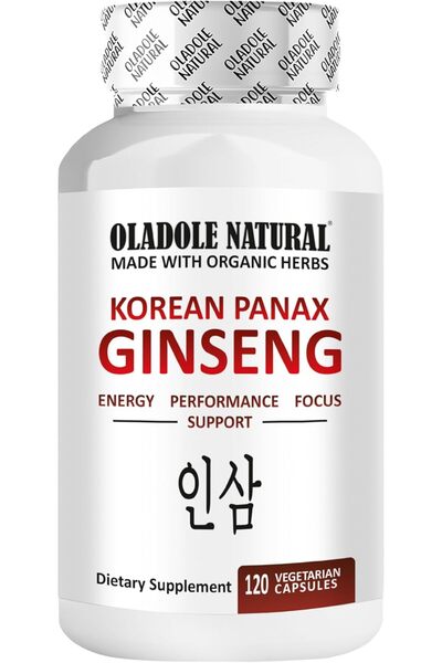 Oladole Natural كبسولات الجينسنغ الأحمر الكوري ٥٠٠ ملغ، ١٢٠ كبسولة نباتية