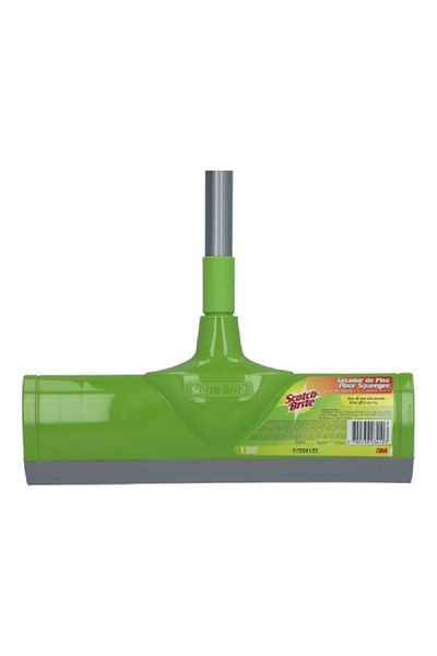 Scotch Brite All Purpose Cleaning Floor Squeegee with Stick and Refill Silver and Green 30cm