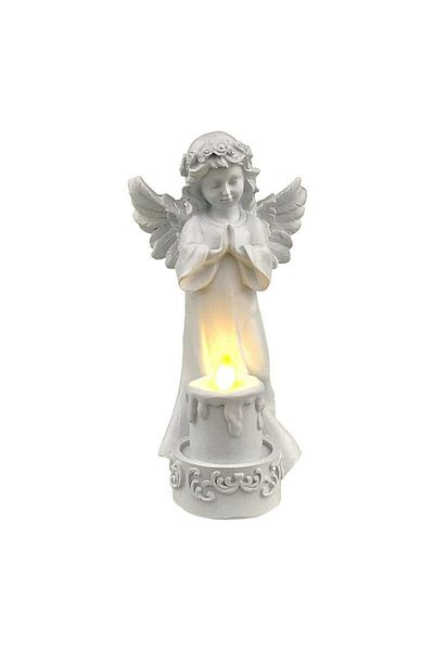 BV Decorative statuette in the shape of an angel praying with a candle, 17 cm, 1732H