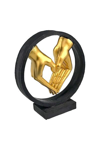 BV Decorative statuette, Hands joined in the shape of a heart, Gold, 22 cm, 1709H