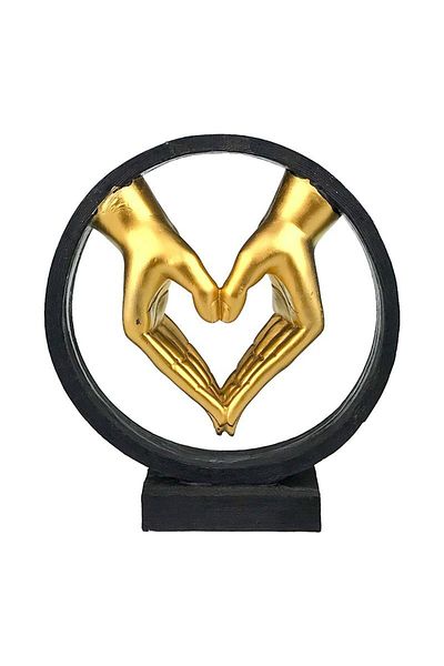 BV Decorative statuette, Hands joined in the shape of a heart, Gold, 22 cm, 1709H