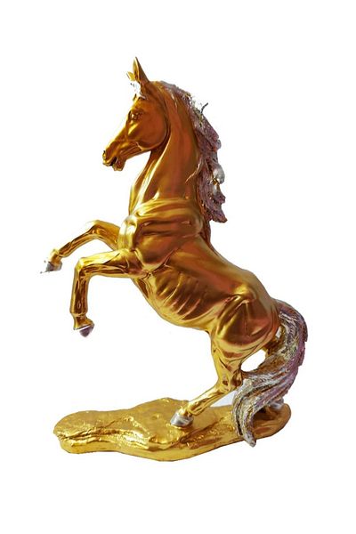 BV Horse Statuette, Gold, 35 cm, TZ543A