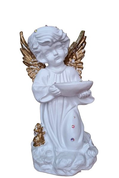 BV Decorative statuette, Angel, White, 33 cm, DVAN0022-3G