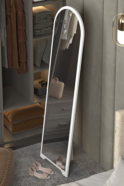 PDMPOİNT DOLAP MARKET Boy Aynası Ayaklı - Beyaz