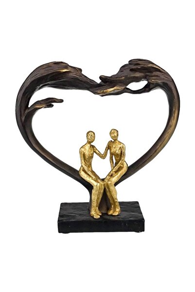 BV Statuetă decorativă, Inimă cu doi îndrăgostiți, 25 cm, 1861H-1