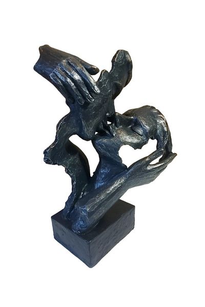 BV Decorative Statuette Mask, Lovers, Black, 27 cm, 065SX