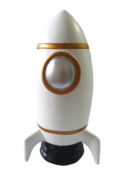 BV Statuetă decorativă, Nava spațială, Alb, 23 cm, GX2038