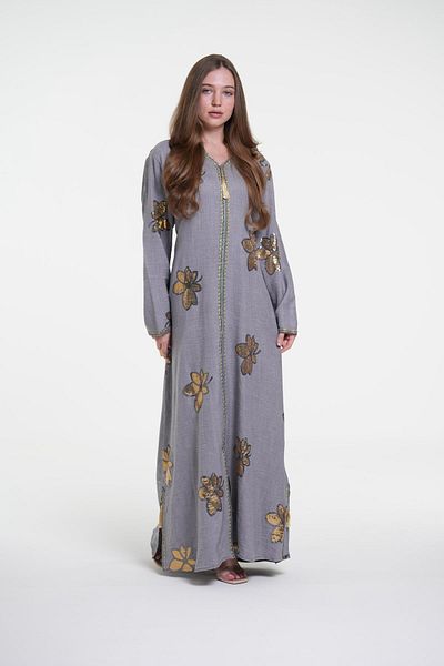 al bent al sharqieh Modern embroidery jalabiya with cap
