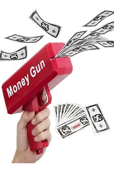 RAHALIFE HOME SOLUTION RAHALIFE Money Blaster Toy with 100 Play Cash | Fun Party Prop for Birthdays & Celebrations – Red