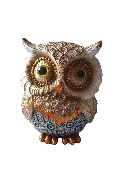 BV Statuetă decorativă, Bufniță, Aurie, 11 cm, GA29198