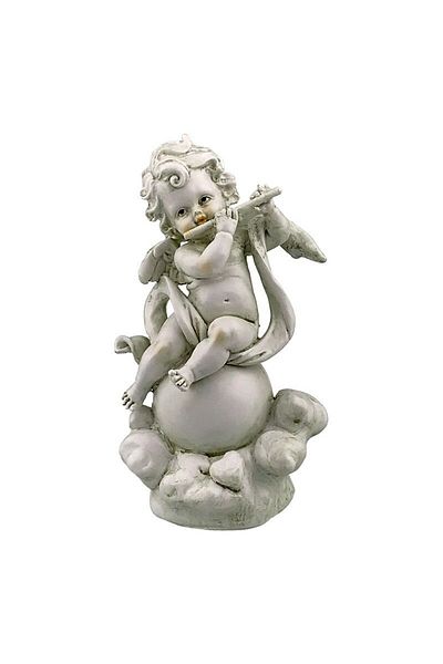 BV Decorative statuette, Angel on a sphere with a musical instrument, 24 cm, 1750H-1