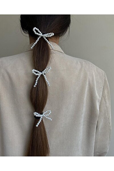 Shiklik MODA Set de 3 agrafe cu fundă de perle pentru a-ți completa eleganța