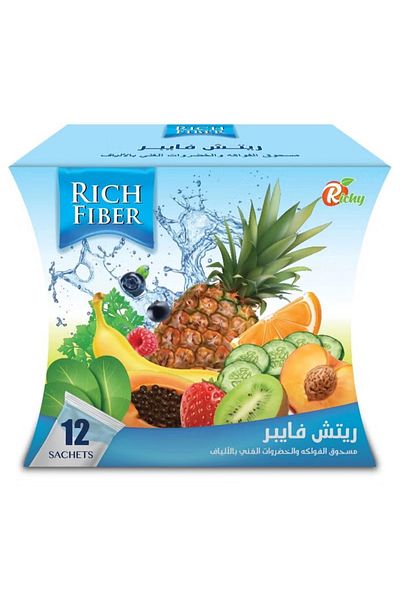 Rich Rich Fiber - Natural Fiber - Fruit Flavor 12 Sachets