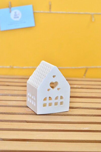 Bi' Dolu Dükkan Boyamaya Hazır Küçük Ev Tealight Objesi | Boyasız Verniksiz B...