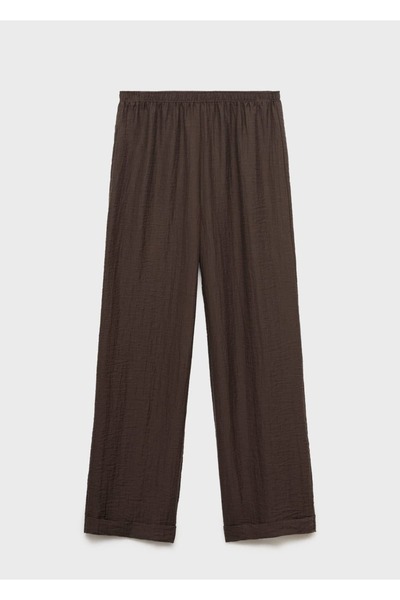 MANGO Woman Beli lastikli lyocell pantolon