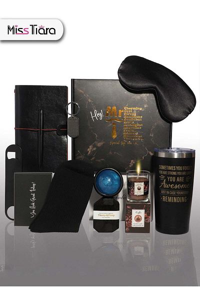 MISSTYLE MissTiara Gift Baskets for Men - Birthday Gift Box Set Contains 12 Items Inspirational Gifts Relaxin