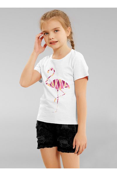 LAUREN SMITH Kids Girls Short Sleeved Tee with Cute Print 100 percent Cotton