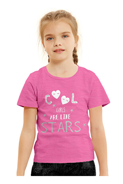 LAUREN SMITH Kids Girls Short Sleeved Tee with Cute Print 100 percent Cotton