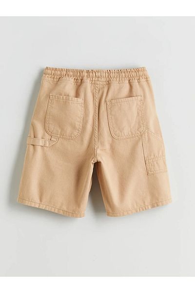 LC Waikiki Lcw Kids Beige Elastic Waist Boy's Jean Shorts