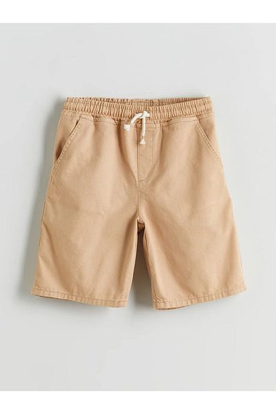 LC Waikiki Lcw Kids Beige Elastic Waist Boy's Jean Shorts