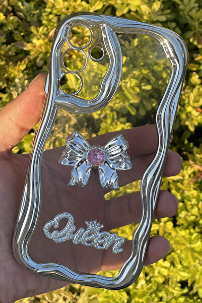 CEPSTOK Samsung Galaxy A05S Kılıf Gümüş Taşlı Darbe Önleyici Silikon Kapak