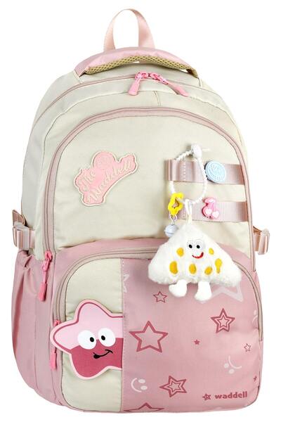 Çanta Trend Rucsac zilnic cu licență Twil Star Pattern, rucsac școlar cu cadou de jucărie de pluș