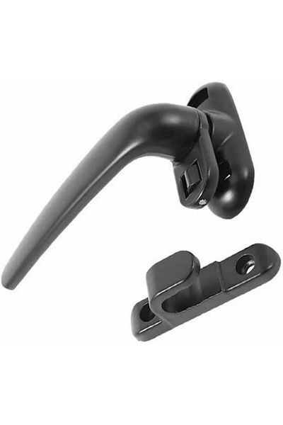 Generic Window Handle 2PCS Universal Black Aluminum Alloy Window Door Handle Right Left Replacement Hardware