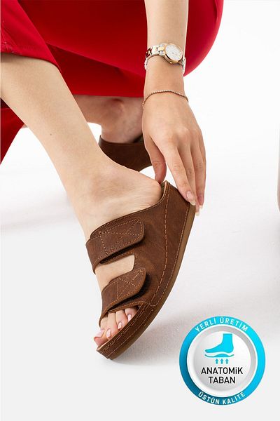 AlbiShoes Дамски чехли Alane с лек ток и двойна лента, анатомичен комфорт, за всеки ден у дома и на открито