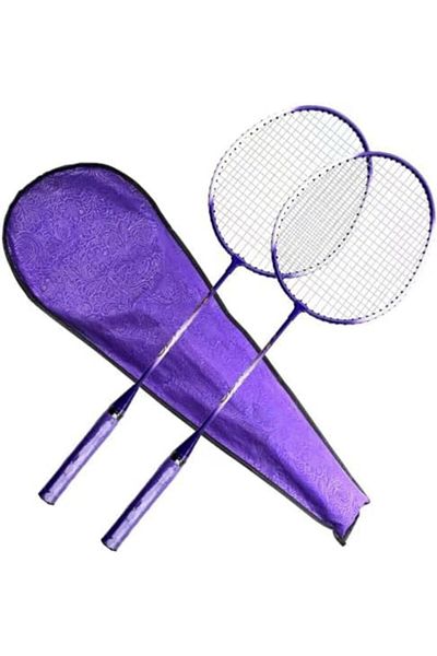 Toybox Purple Badminton Racket Set with Decorative Carrying Bag