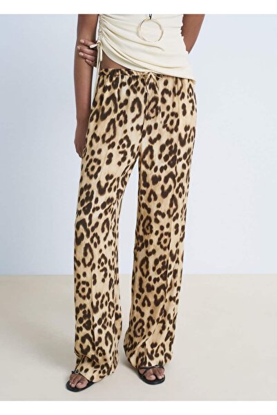 MANGO Woman Φαρδύ παντελόνι με στάμπα ζώων