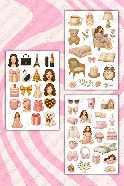 sanatıbedi 3 قطع من ملصقات Clean Girl - ملصق مقاوم للماء للكمبيوتر المحمول والكمبيوتر اللوحي ودراجة نارية وقفازات الهاتف