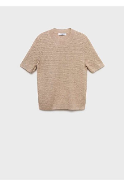 MANGO Woman Kısa kollu simli kazak