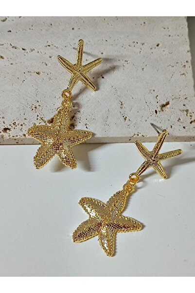 mos&more Gold Sallantılı Deniz Yıldızı Hafif Kadın Küpe