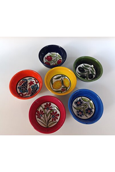 shop El yapımı 6'lı 8 cm seramik sunumluk sosluk çerezlik reçellik kase