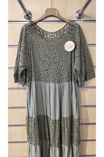 Park Moda Βαμβακερό φόρεμα ιταλικής δαντέλας