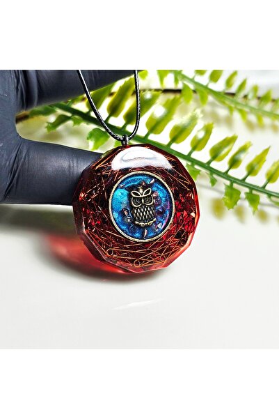 Singincraft Owl - Copper Mandala - Apatite - Garnet Orgonite Necklace - (Handmade Design Products)