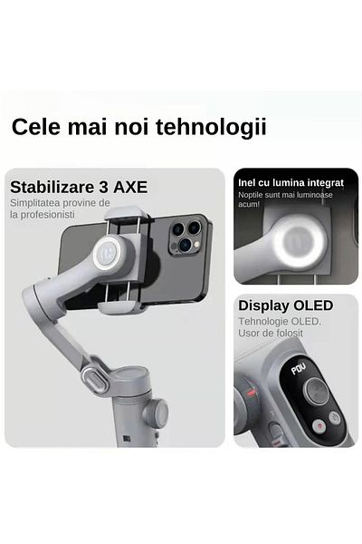 LUDORA Smart X Pro Gimbal Stabilization System, 3-Axis, Tripod, Long Battery Life, Battery Included