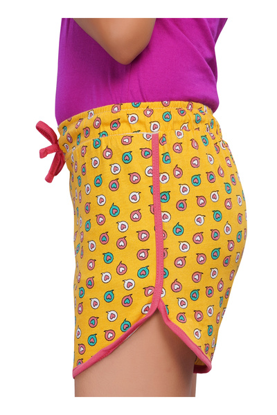 LAUREN SMITH Kids Girls Shorts with Drawstring and Cute Print 100 percent Cotton