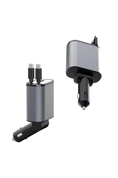 LUDORA Car Charger, Fast Charging, Type-C Data Cable 100w, Ios 20w and 2 USB Ports 2.4a, Type-C 3a