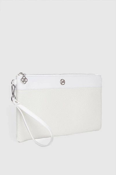 MORCA Women's Cross Strap Hand Portfolio Bag White