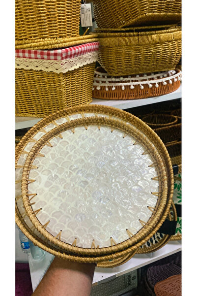 Home Yuvarlak 2 li hasır tepsi